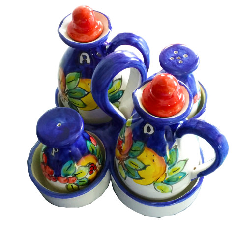 Set Sale Pepe Olio Aceto decoro Limoni