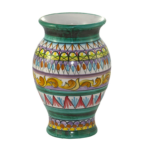 Portaombrelli Vaso in ceramica di Deruta decoro geometrico