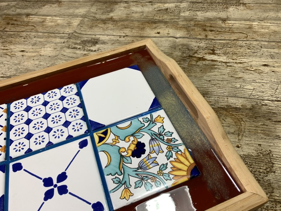 Vassoio In Legno Rettangolare Nero Tiiyee - 22x12x2 Cm, Per Servire Colazione, Tè, Snack, Multiuso Per Casa E Bagno