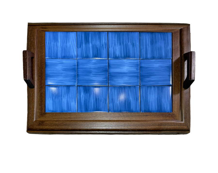 Azulejo de Cerámica Pincelado Azul Cobalto 10 x 10 cm