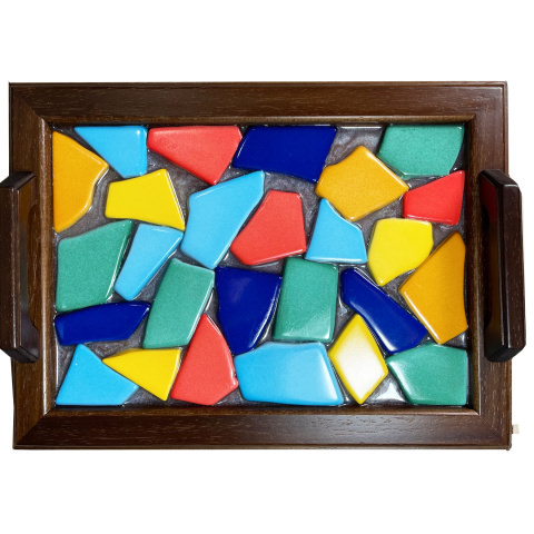 Vassoio In legno Mosaico Vietrese